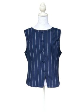 Lulumari Blue Striped Vest-Size XL